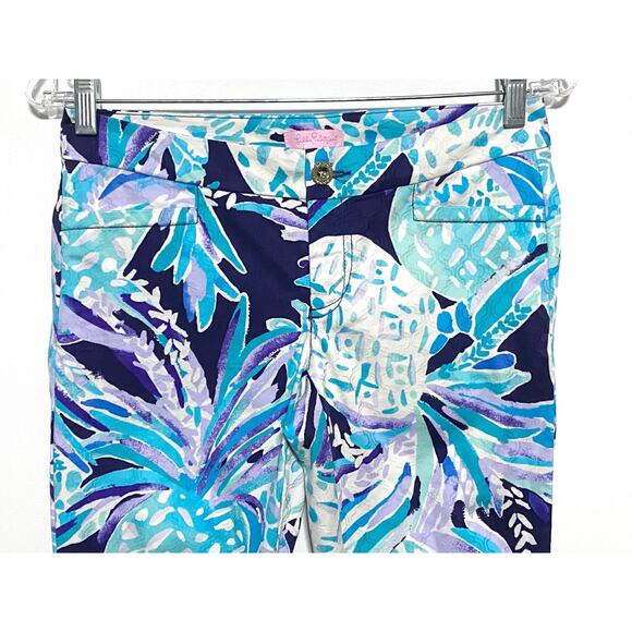 Lilly Pulitzer Pineapple Kelly Skinny Alotta Colada Ankle Pants 0 Preppy Beachy - Picture 3 of 9
